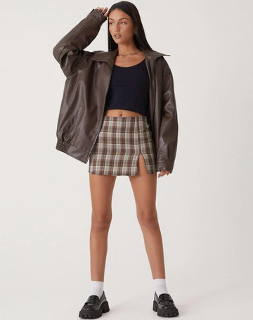 Women's Jacket – Oversized Leather Collar