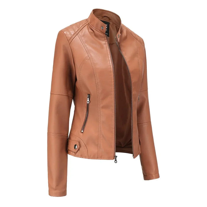 Women's Leather Zip-Up Jacket