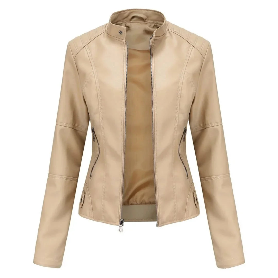Women's Leather Zip-Up Jacket