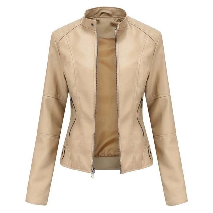 Women's Leather Zip-Up Jacket