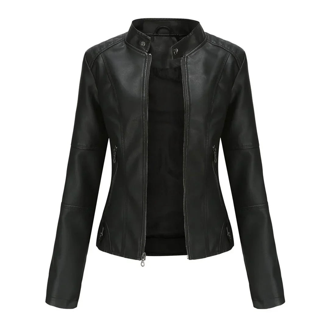Women's Leather Zip-Up Jacket