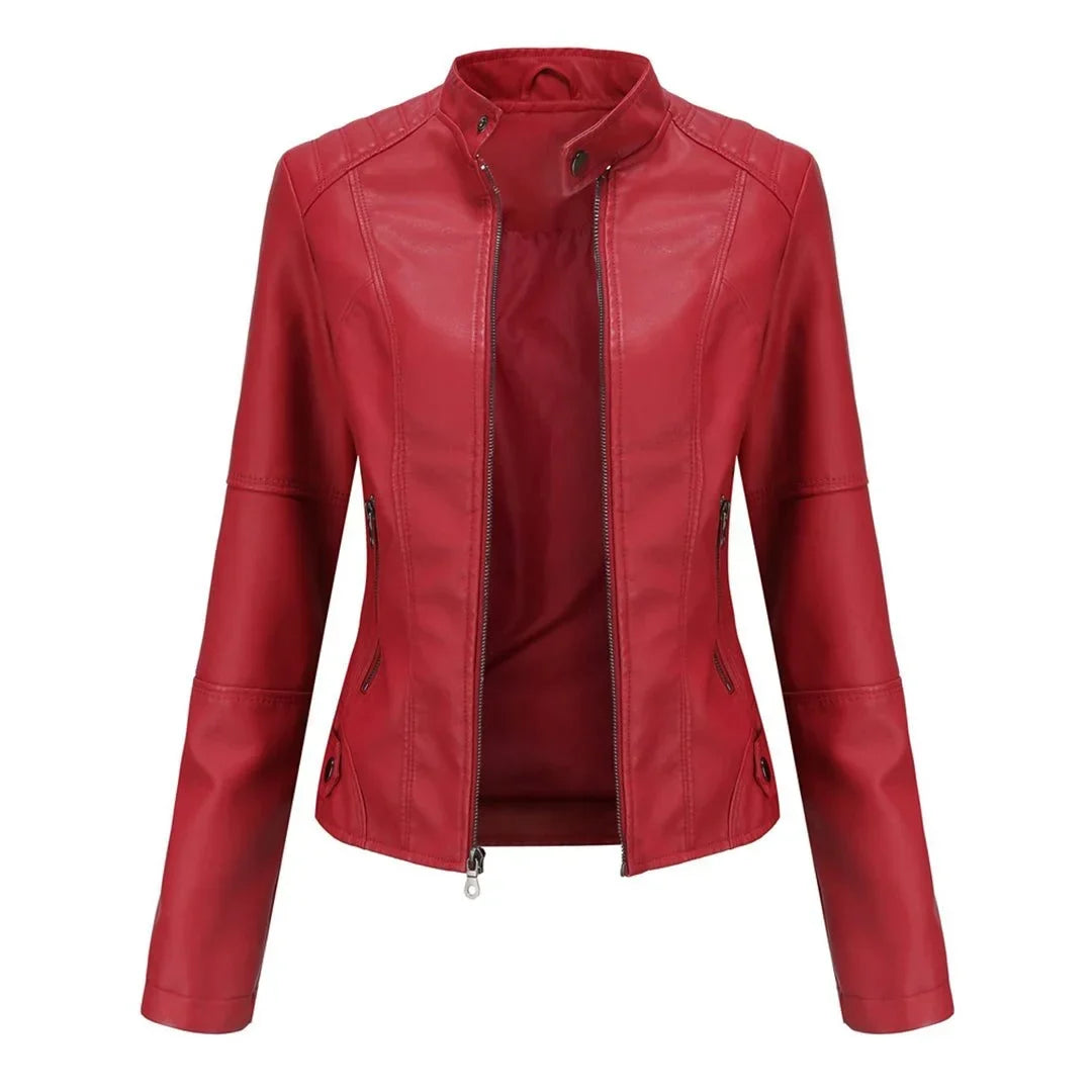 Women's Leather Zip-Up Jacket