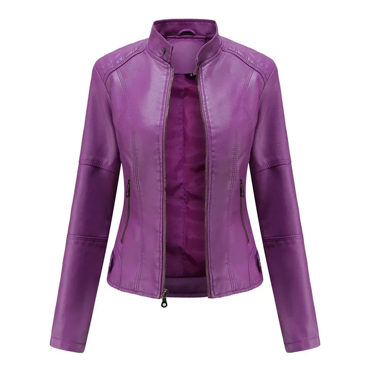 Women's Leather Zip-Up Jacket
