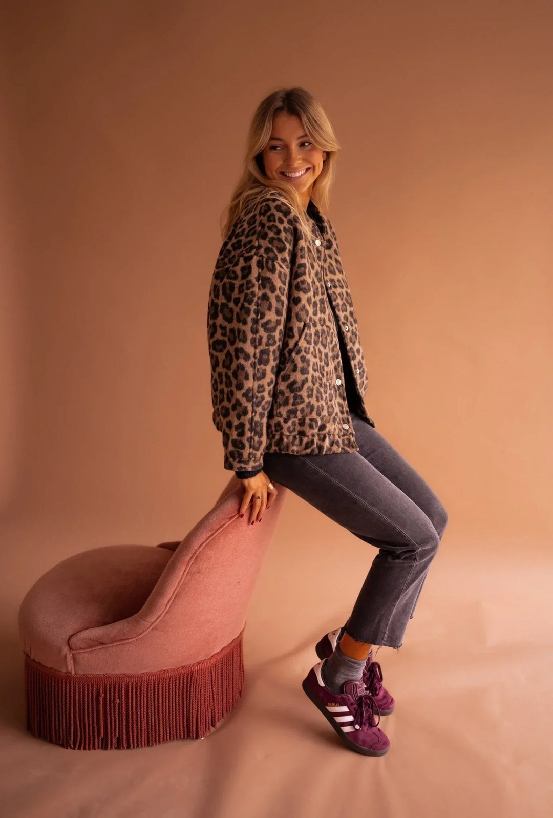 Women's Leopard Print Bomber Jacket
