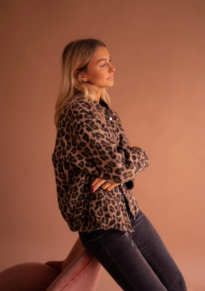 Women's Leopard Print Bomber Jacket