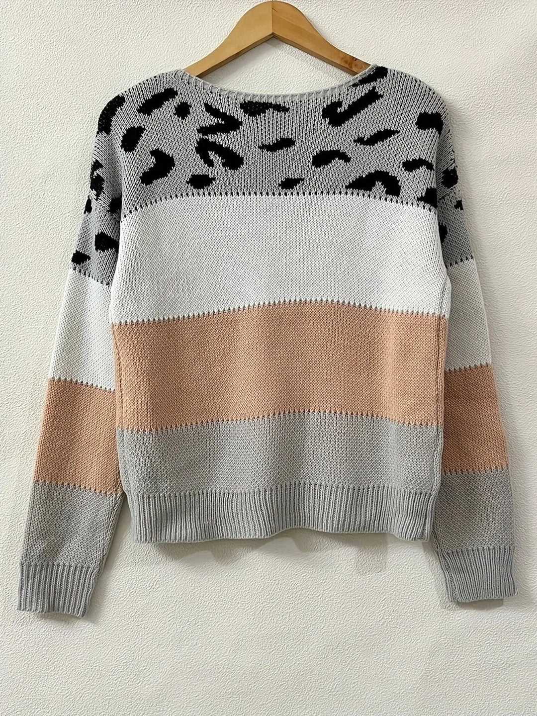 Women's Leopard Print Sweater – Crew Neck