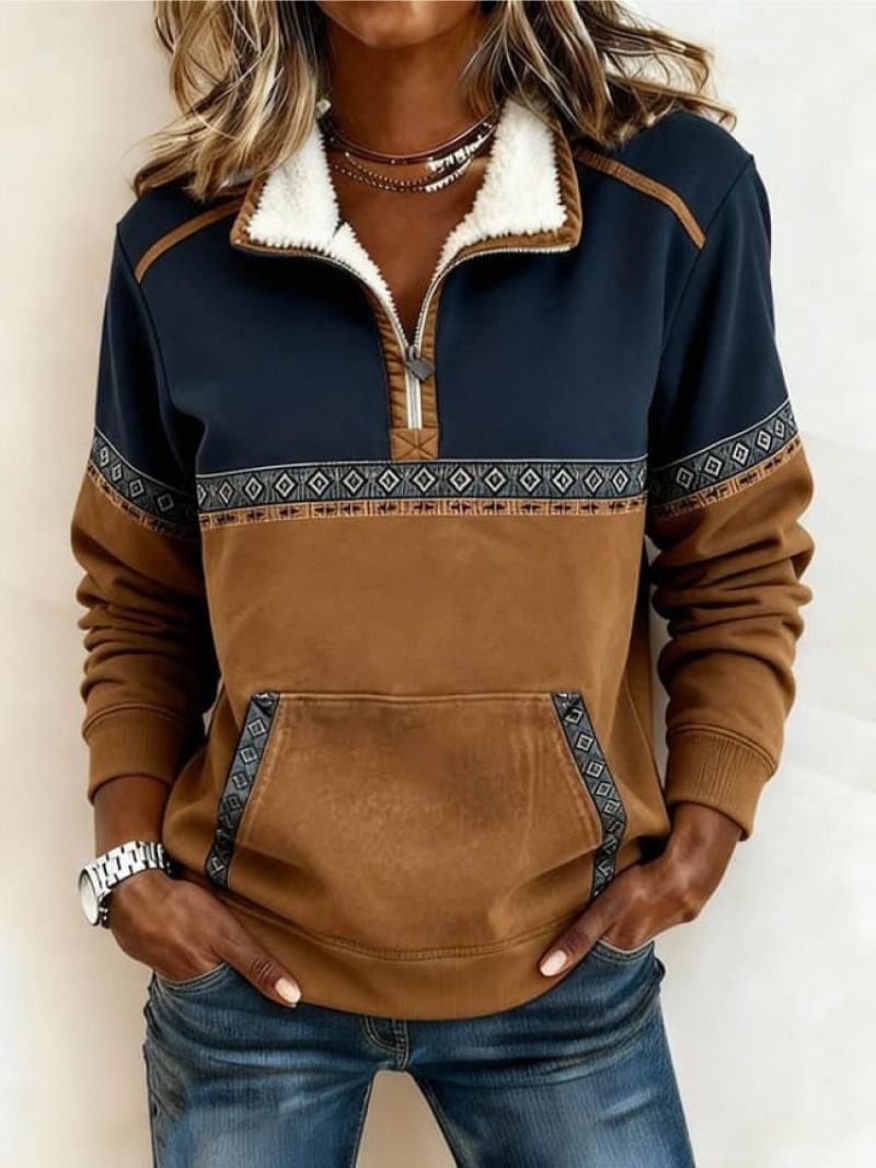 Women's Jumper – Half-Zip Fleece-Lined Relaxed