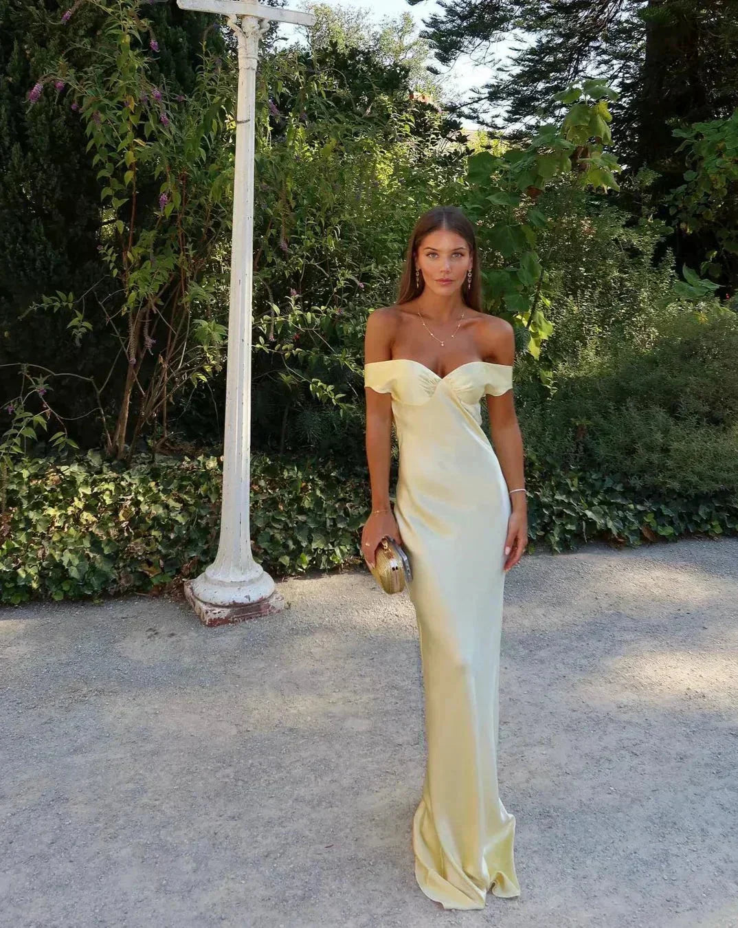 Women's Maxi Dress – Off-Shoulder Christmas Party