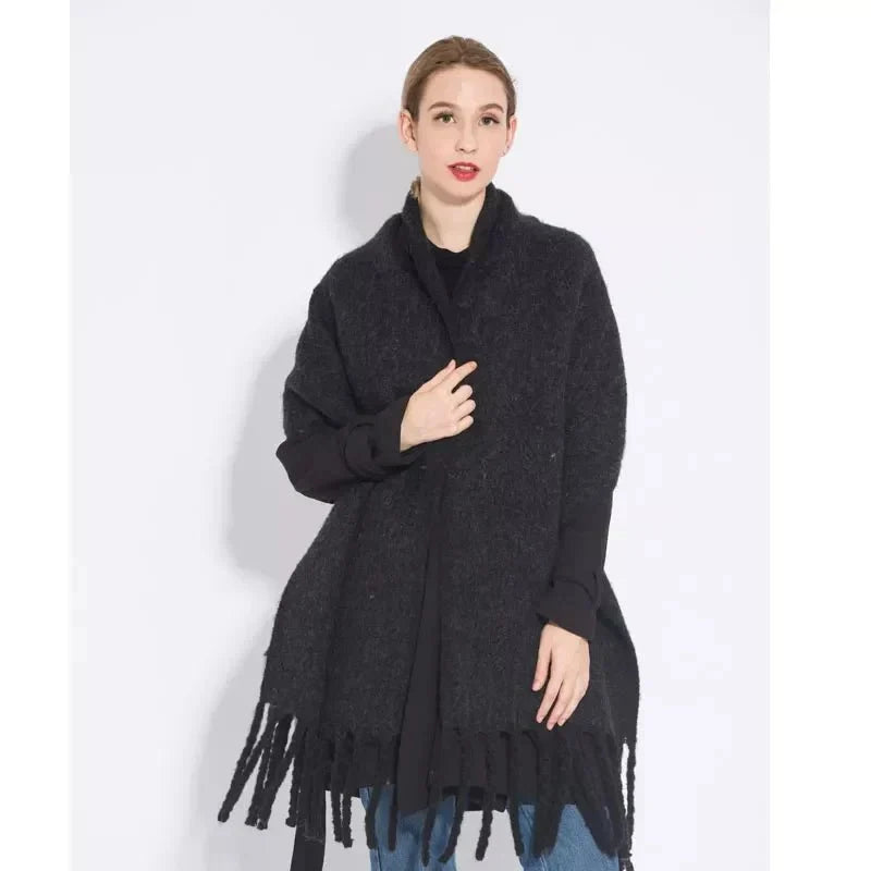 Women's Scarf – Long Fringe Winter Cotton Tassels