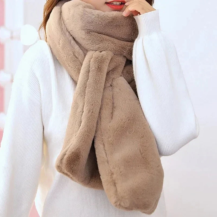 Women's Scarf – Faux Fur Plush Winter