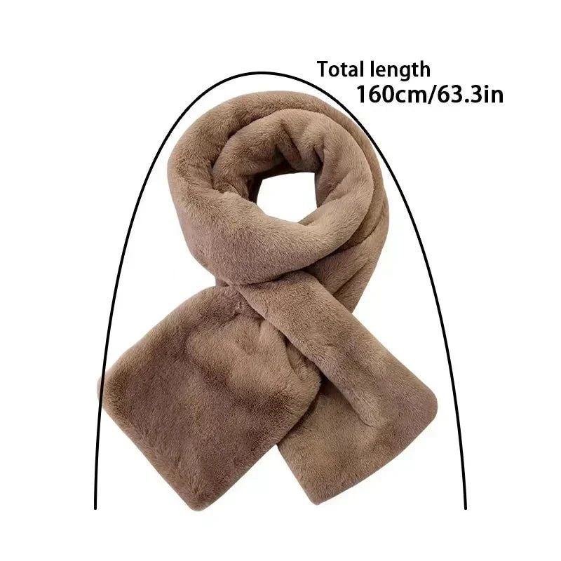 Women's Scarf – Faux Fur Plush Winter