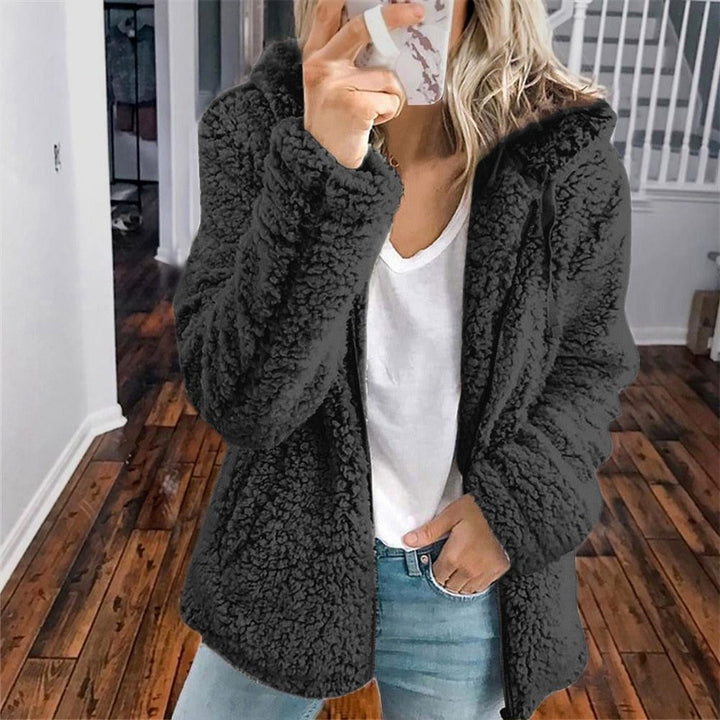 Women's Jacket – Oversized Hooded Textured Fleece