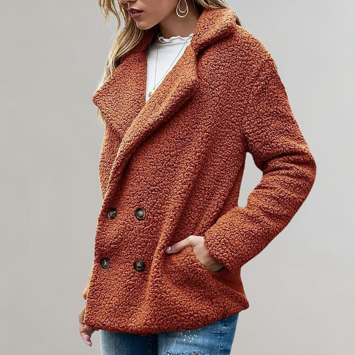 Women's Blazer – Textured Relaxed-Fit Double-Breasted