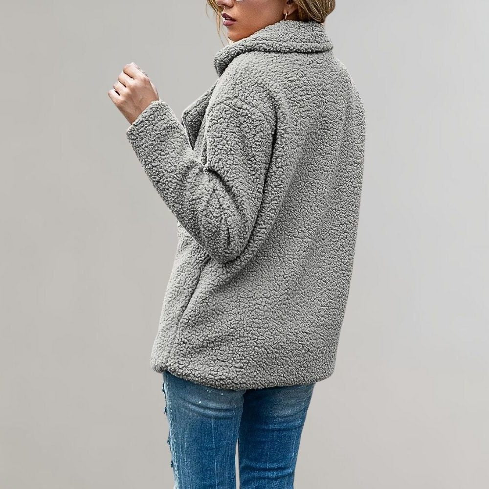 Women's Blazer – Textured Relaxed-Fit Double-Breasted