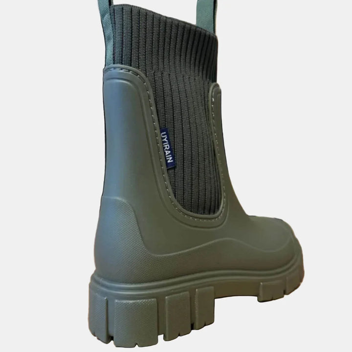 Women's Ankle Boots – Ribbed Knit Cuff
