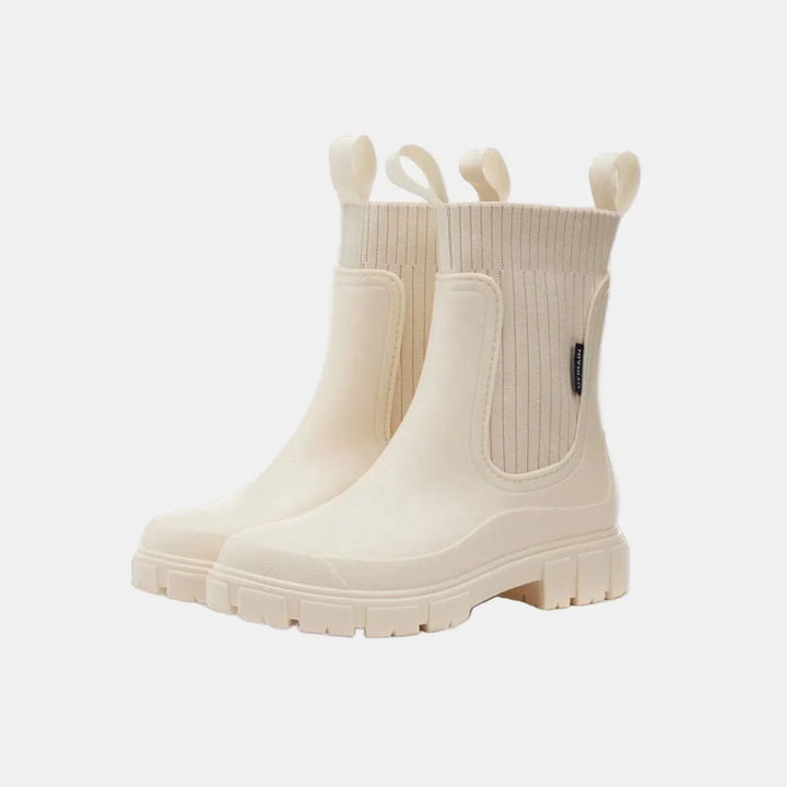 Women's Ankle Boots – Ribbed Knit Cuff