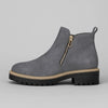 Women's Suede Side Zip Ankle Boots – Gold-Tone Zipper