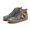 Women's Lace-Up Ankle Boots – Cat Print Graphic