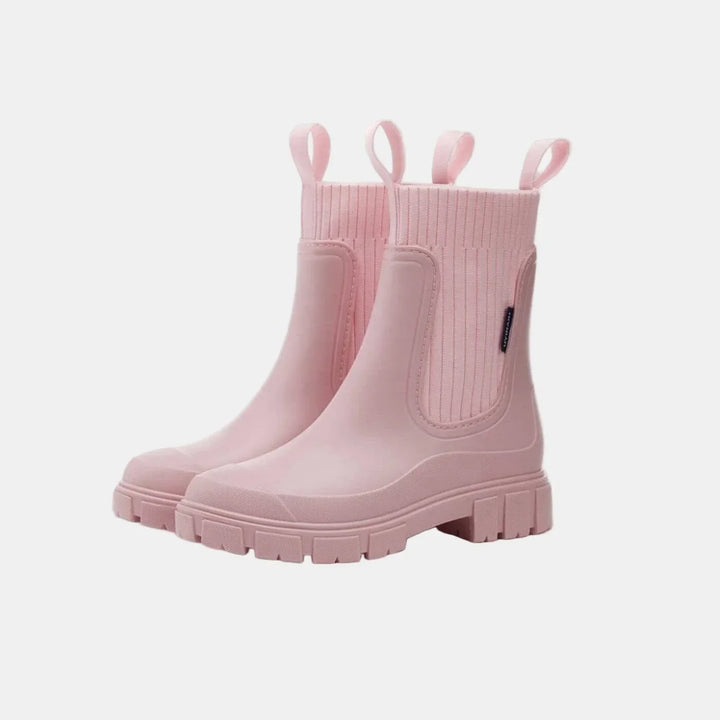 Women's Ankle Boots – Ribbed Knit Cuff