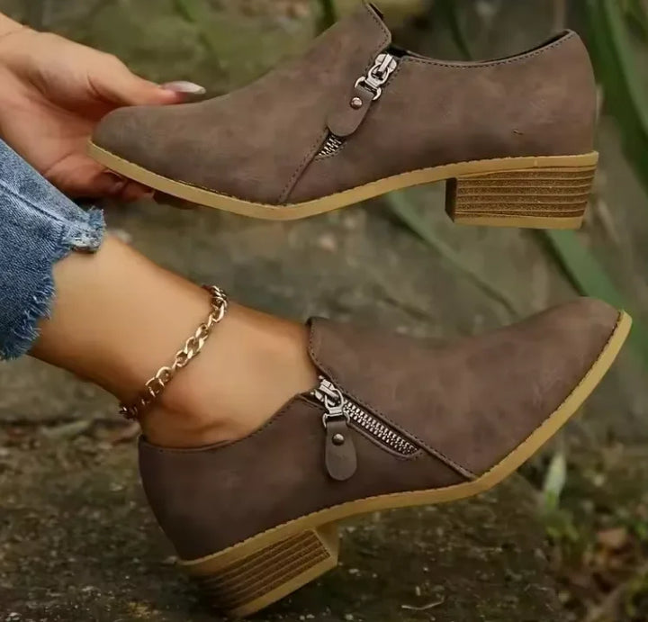 Women's Comfort Zip-Up Ankle Boots