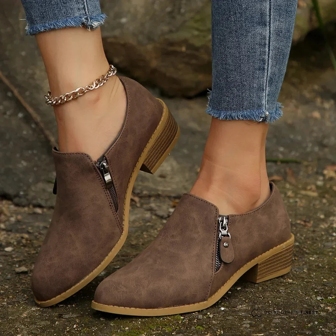 Women's Comfort Zip-Up Ankle Boots