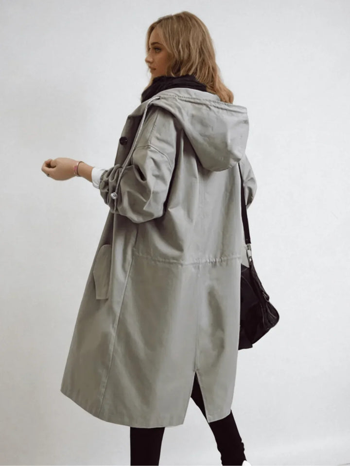 Women's Oversized Button-Down Trench Coat