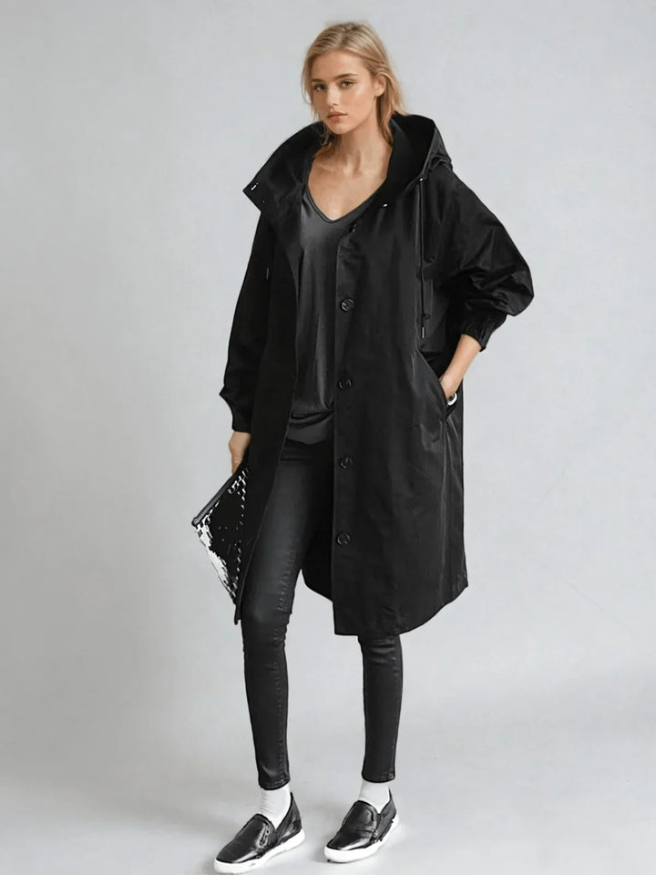 Women's Oversized Button-Down Trench Coat