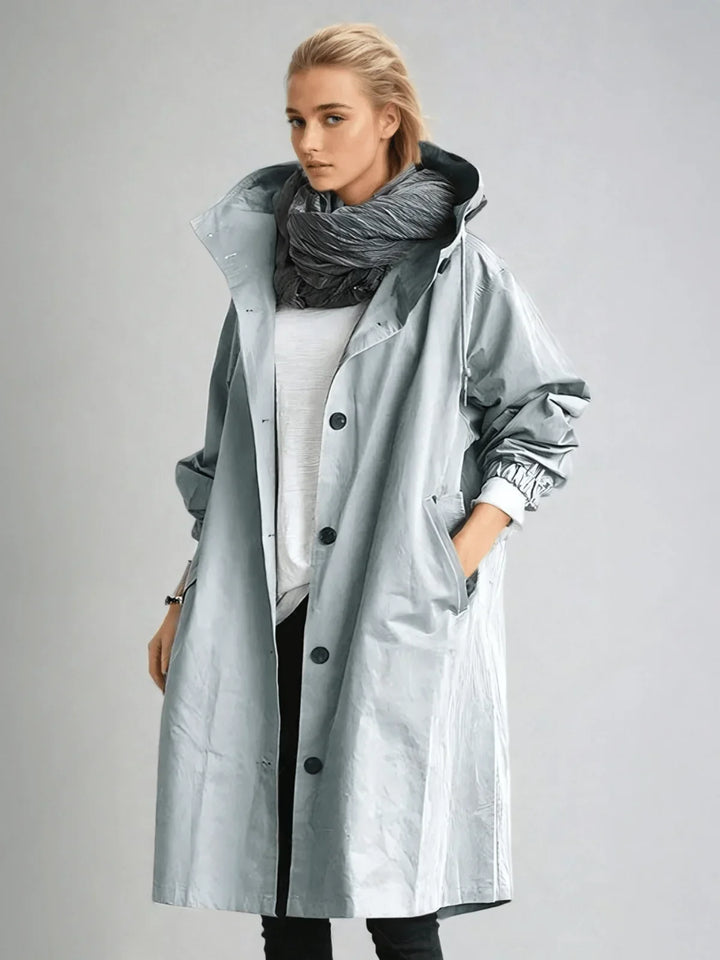 Women's Oversized Button-Down Trench Coat