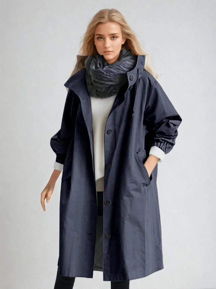 Women's Oversized Button-Down Trench Coat