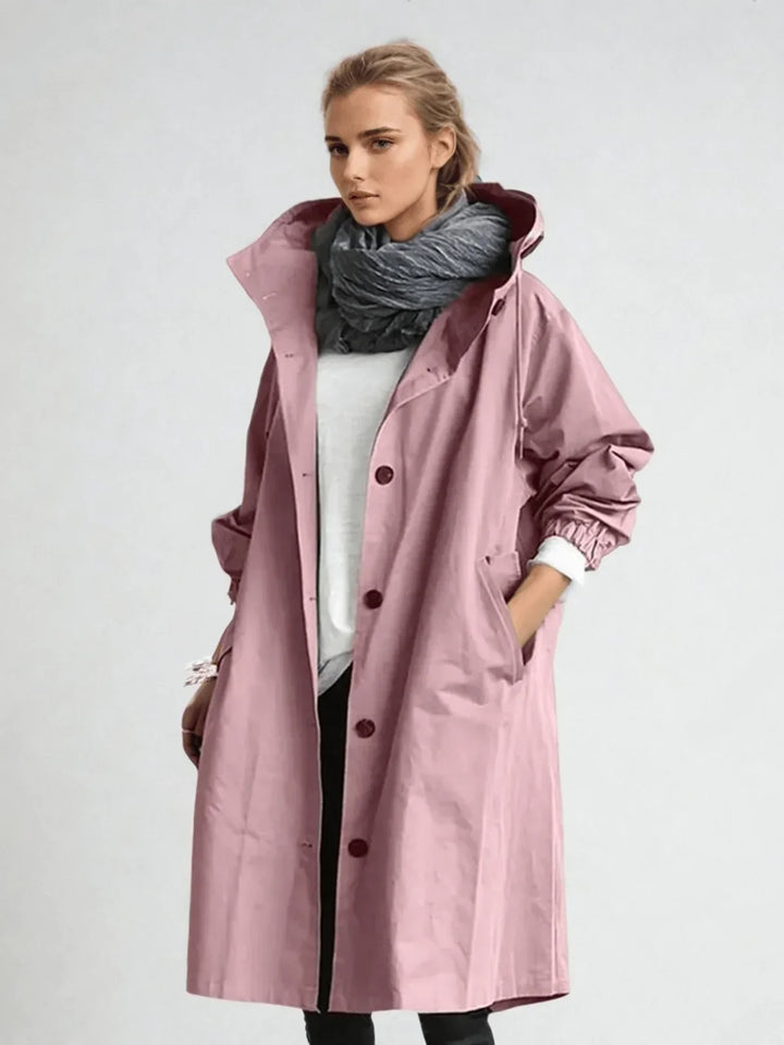 Women's Oversized Button-Down Trench Coat