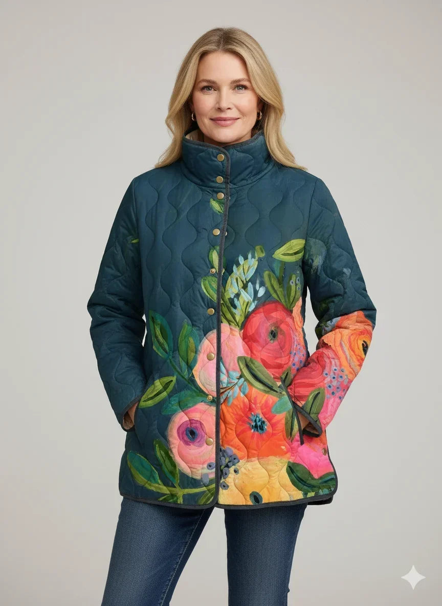 Women's Quilted Floral Print Jacket