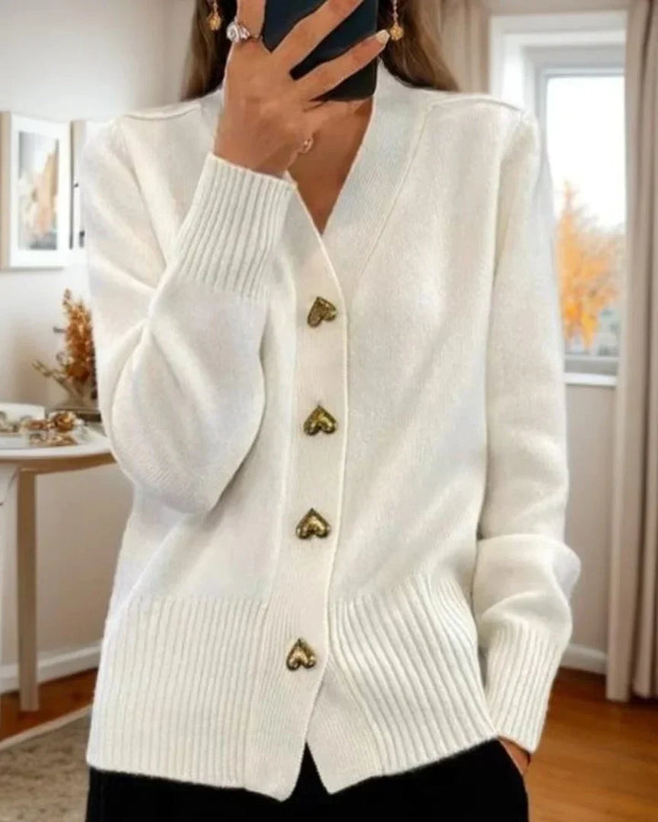 Women's Ribbed Knit Button-Up Cardigan