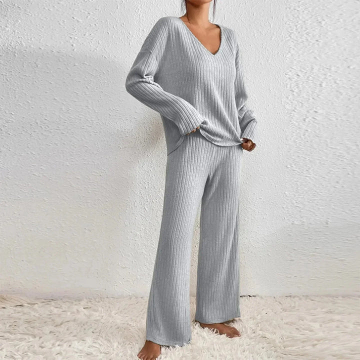 Women's Lounge Set – V-Neck Knit