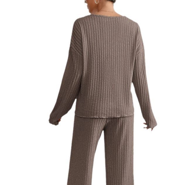 Women's Lounge Set – V-Neck Knit