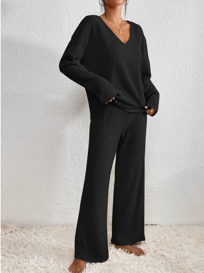 Women's Lounge Set – V-Neck Knit