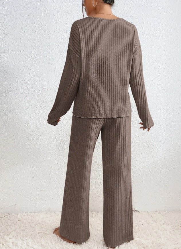 Women's Lounge Set – V-Neck Knit