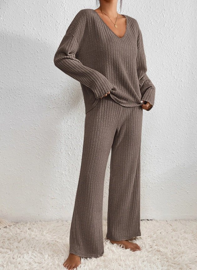 Women's Lounge Set – V-Neck Knit