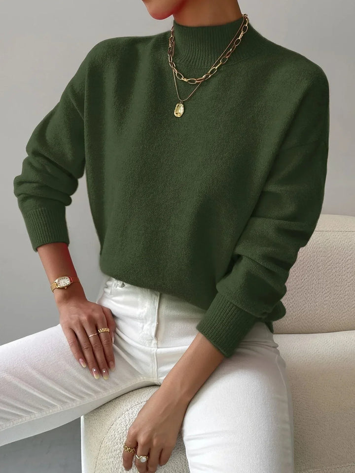 Women's Ribbed Knit Sweater – Roll Neck