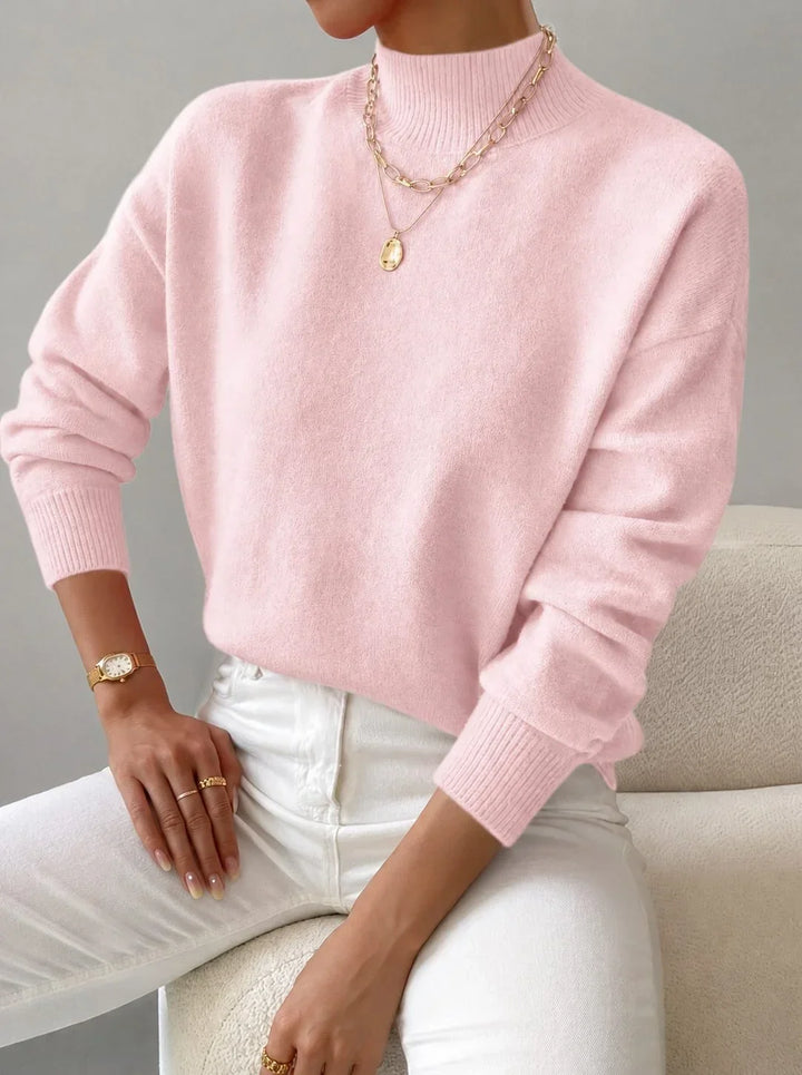 Women's Ribbed Knit Sweater – Roll Neck