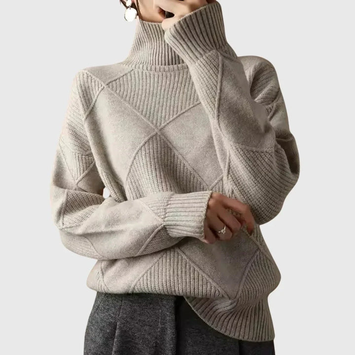 Women's Ribbed Knit Turtleneck Sweater