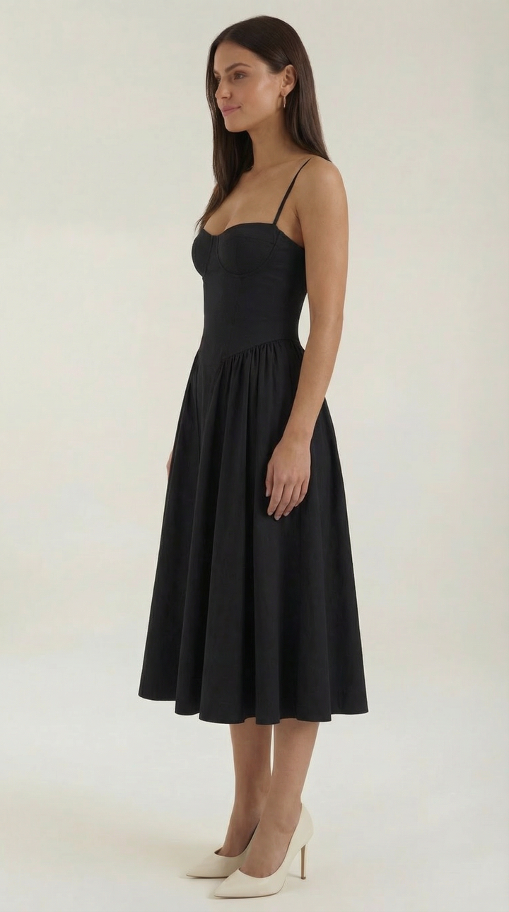 Women's Midi Dress – Floral Corset Christmas Party