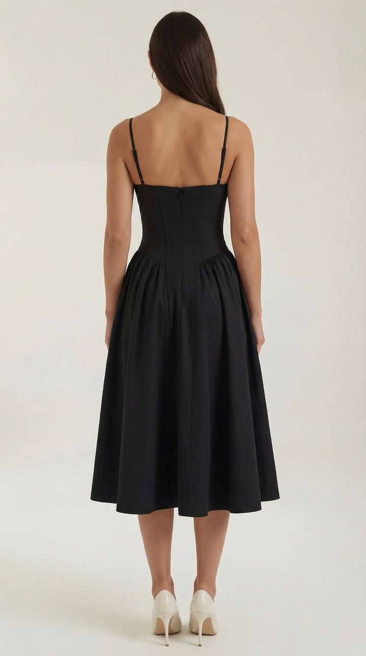 Women's Midi Dress – Floral Corset Christmas Party