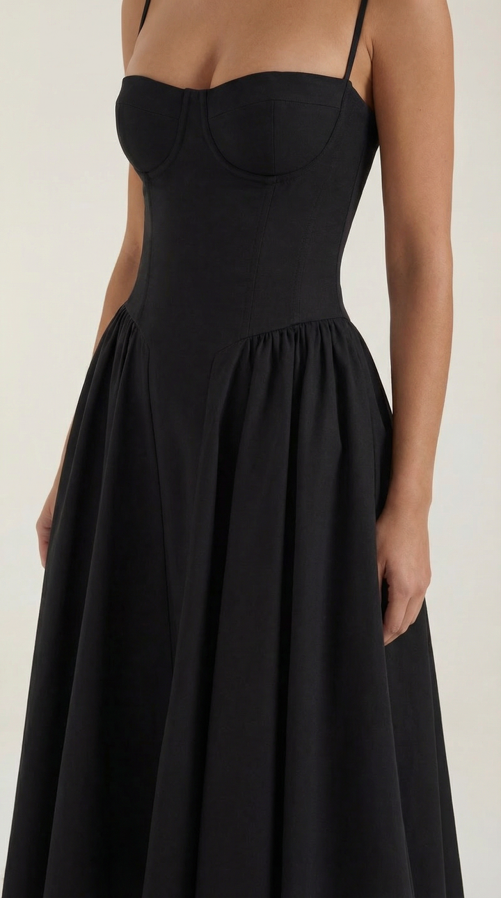 Women's Midi Dress – Floral Corset Christmas Party