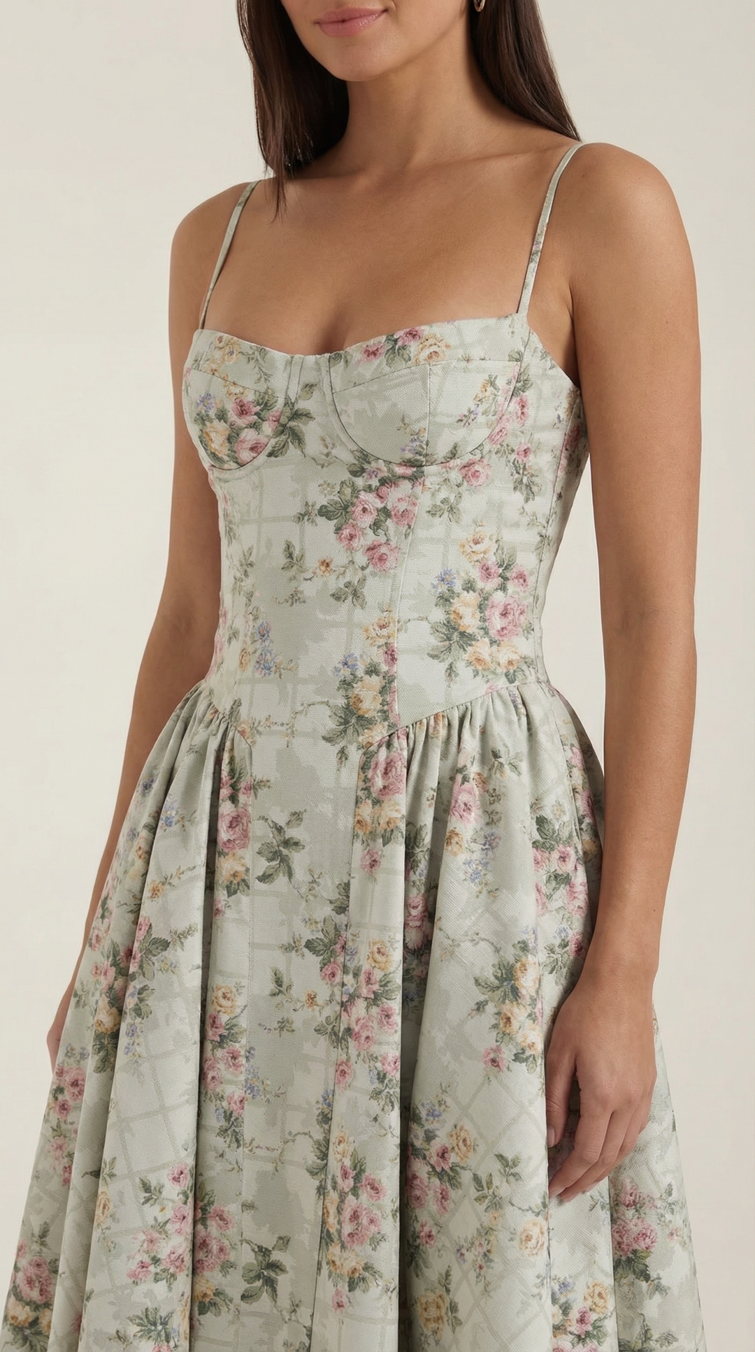 Women's Midi Dress – Floral Corset Christmas Party