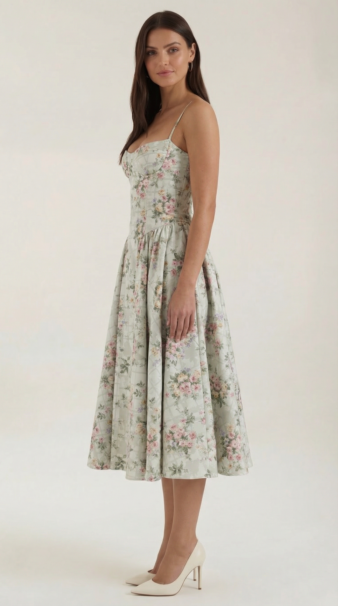 Women's Midi Dress – Floral Corset Christmas Party
