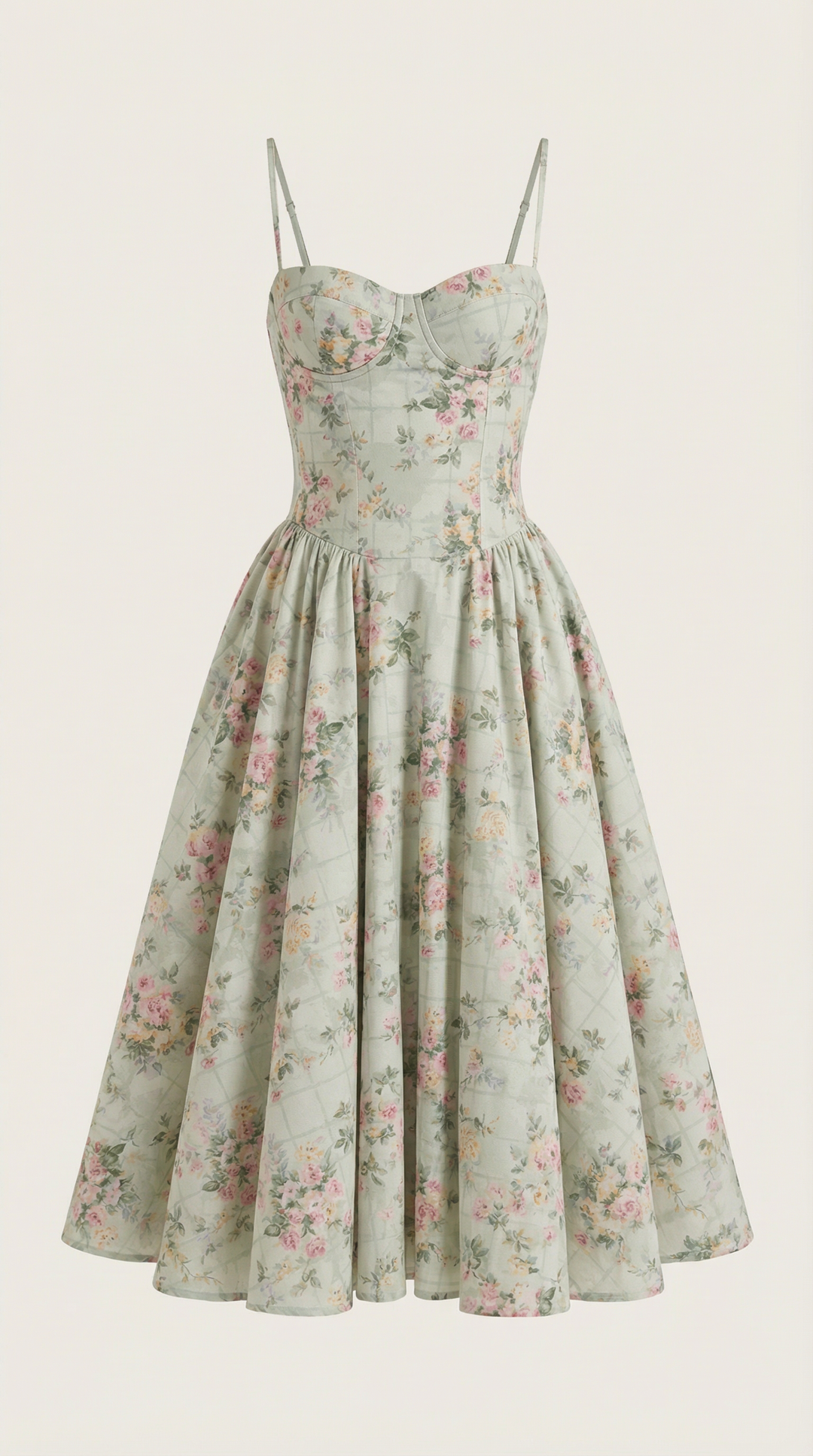 Women's Midi Dress – Floral Corset Christmas Party