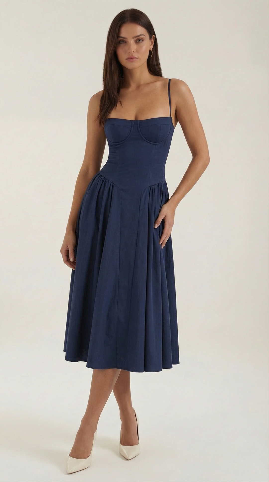 Women's Midi Dress – Floral Corset Christmas Party