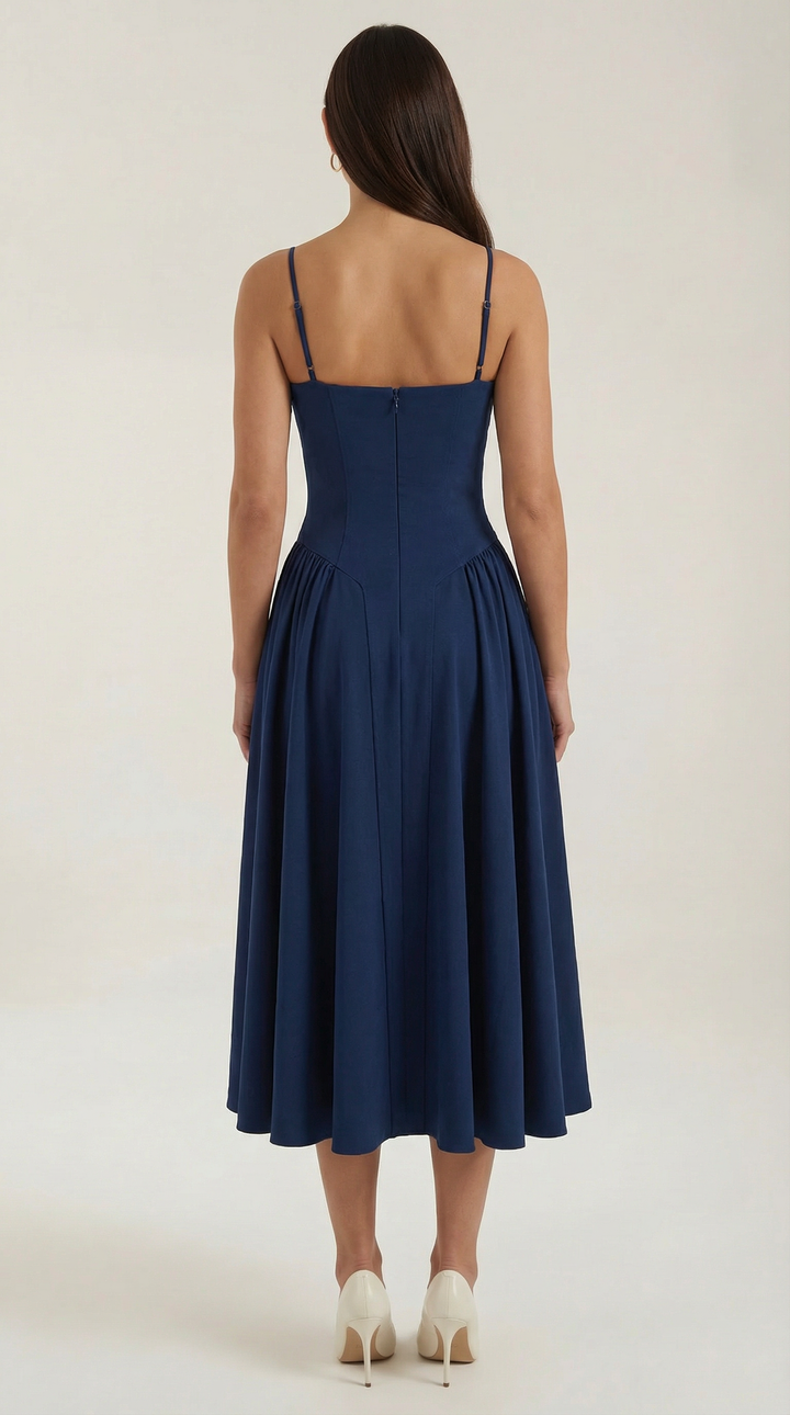 Women's Midi Dress – Floral Corset Christmas Party