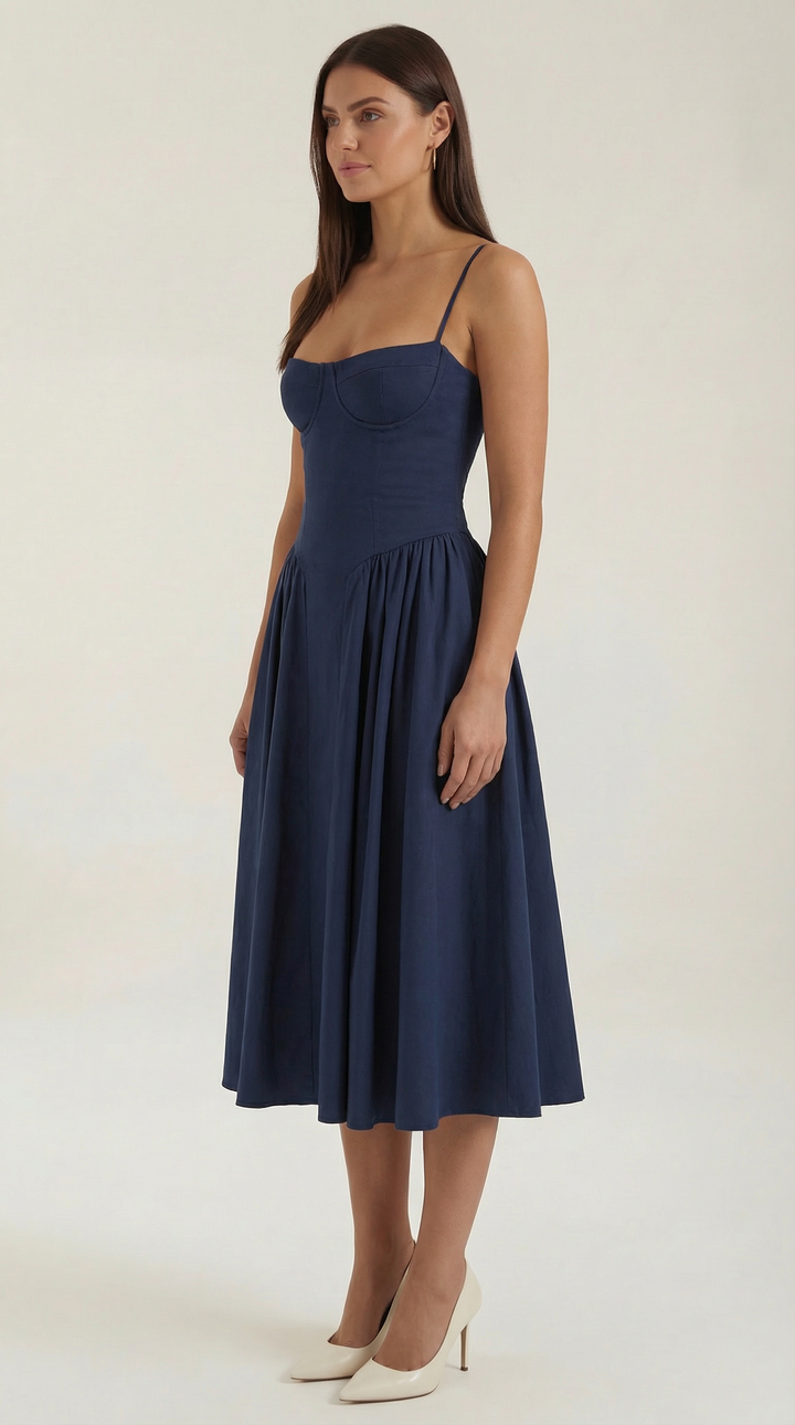 Women's Midi Dress – Floral Corset Christmas Party