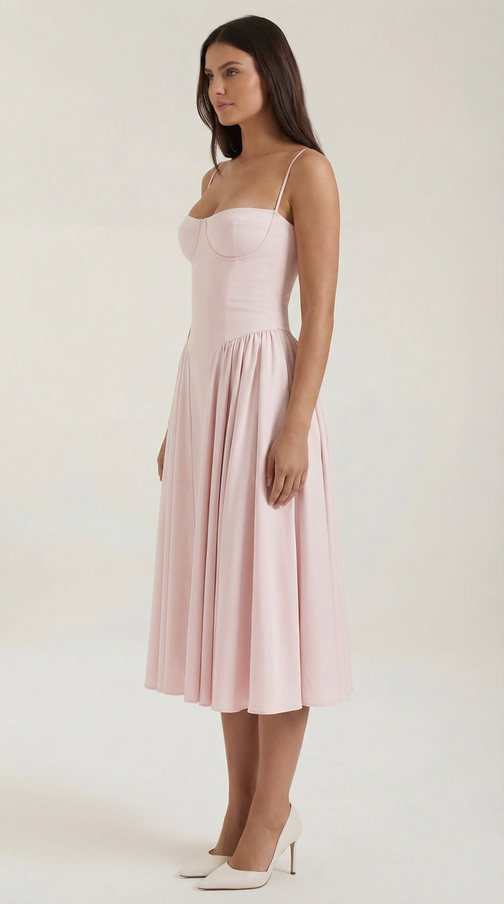 Women's Midi Dress – Floral Corset Christmas Party